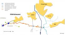 Plan der neuen Trinkwasser-Transportleitung nach Hildrizhausen