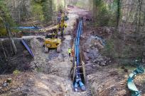 Verlegung der neuen Transportleitung im Schönbuch